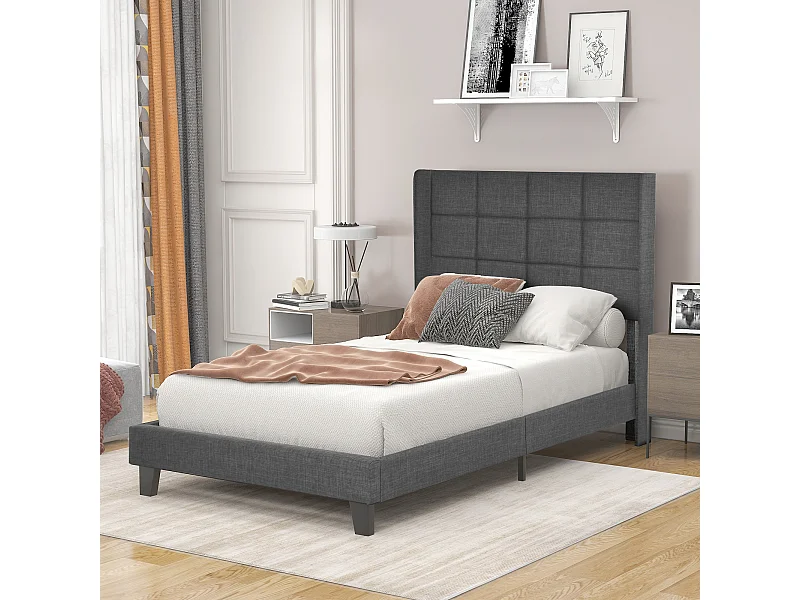 Lit adulte Lit capitonné design moderne, lit simple 90x200cm - Sweiko