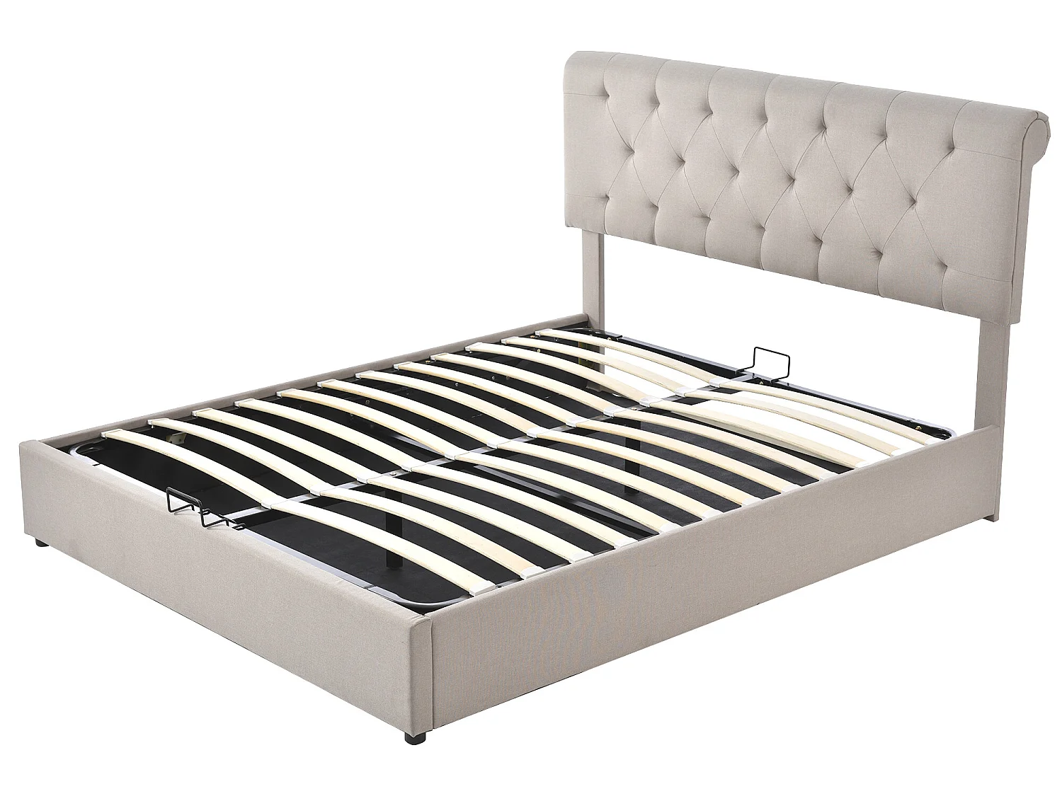 Lit adulte Lit double avec sommier, tête de lit confortable et réglable 160x200 cm