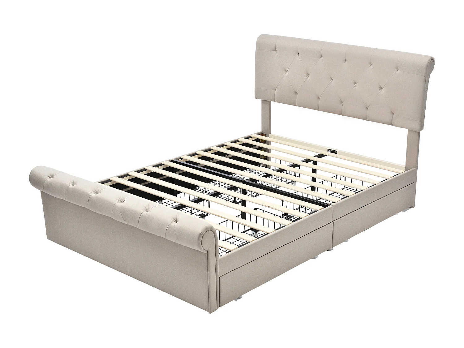 Lit avec tiroirs - Lit fonctionnel de rangement Cadre de lit - 140x200 cm - Sweiko