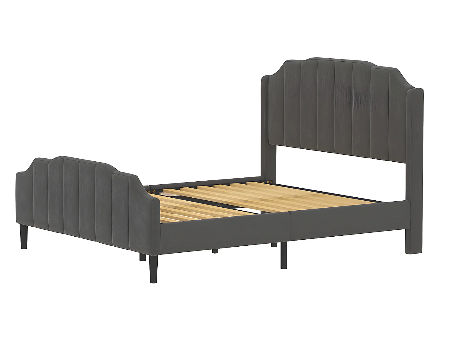 Lit double - 140 x 200cm - Gris - Sweiko