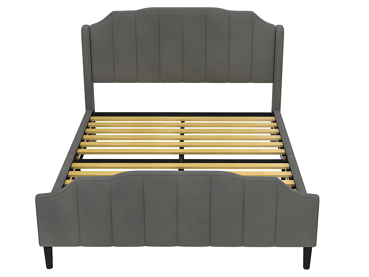 Lit double - 140 x 200cm - Gris - Sweiko