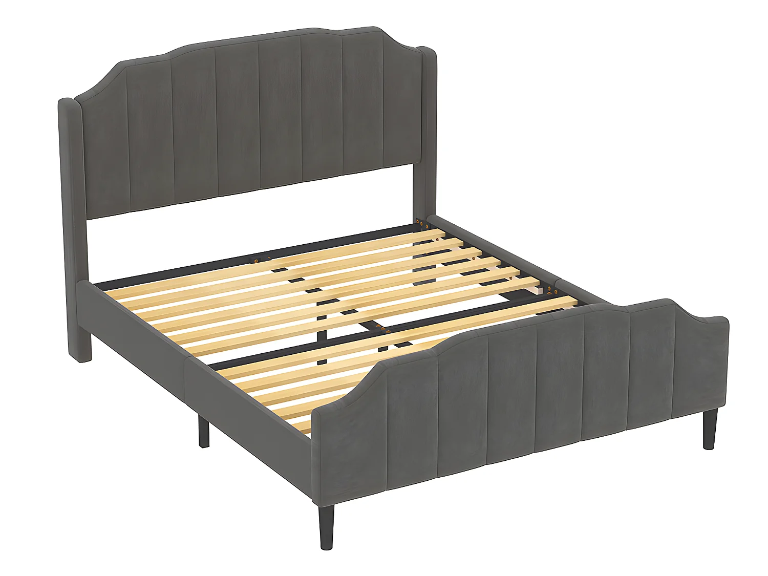 Lit double - 140 x 200cm - Gris - Sweiko