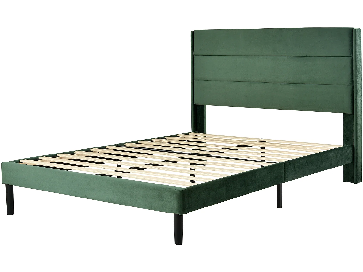 Lit adulte Lit simple capitonné en velours 140 x 200 cm - Sweiko