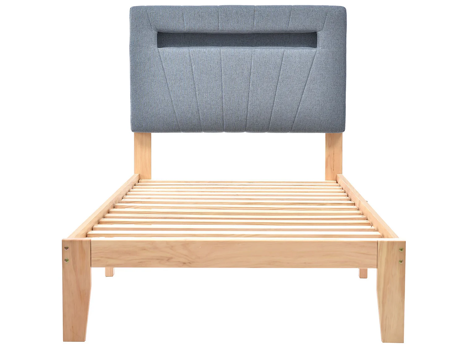 Lit adulte Lit en bois, lit adulte - Lit simple 90x200 cm naturel - Sweiko