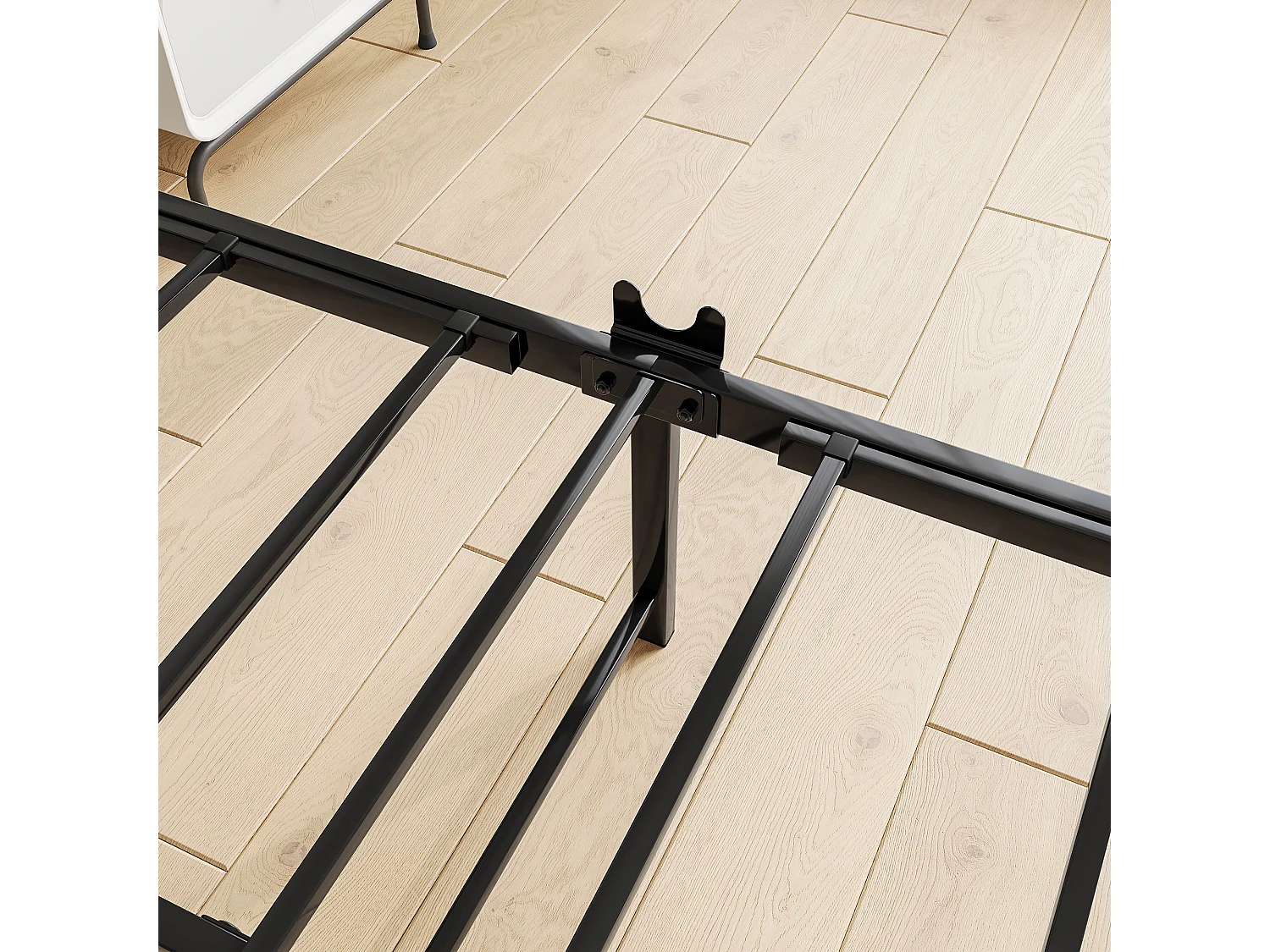 Lit adulte Lit simple Lit métal -  noir 90 x 200 cm - Sweiko