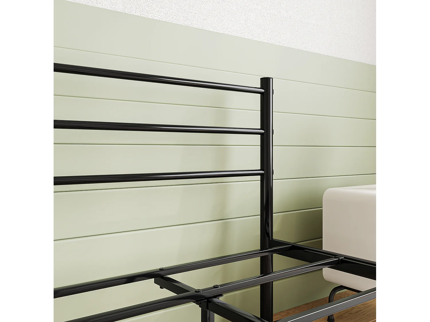 Lit adulte Lit simple Lit métal -  noir 90 x 200 cm - Sweiko