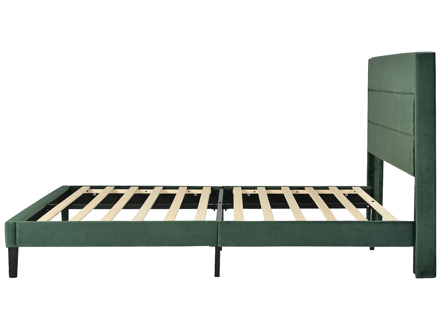 Lit adulte Lit rembourré cadre de lit avec sommier à lattes & tête de lit, 140 x 200 cm - Sweiko