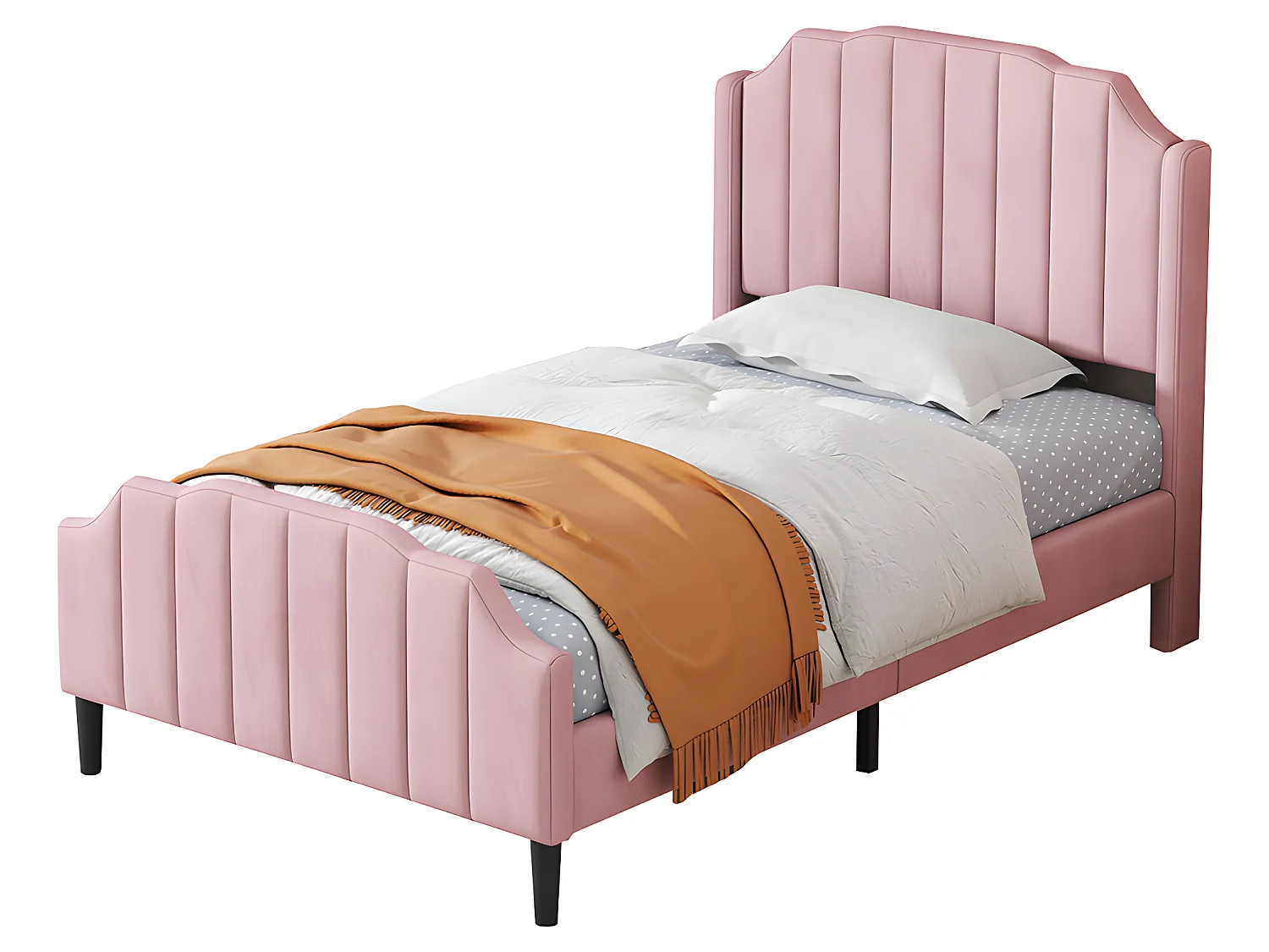 Lit cabane Lit capitonné Lit 90 x 200 cm cadre de lit pour enfant - rose - Sweiko