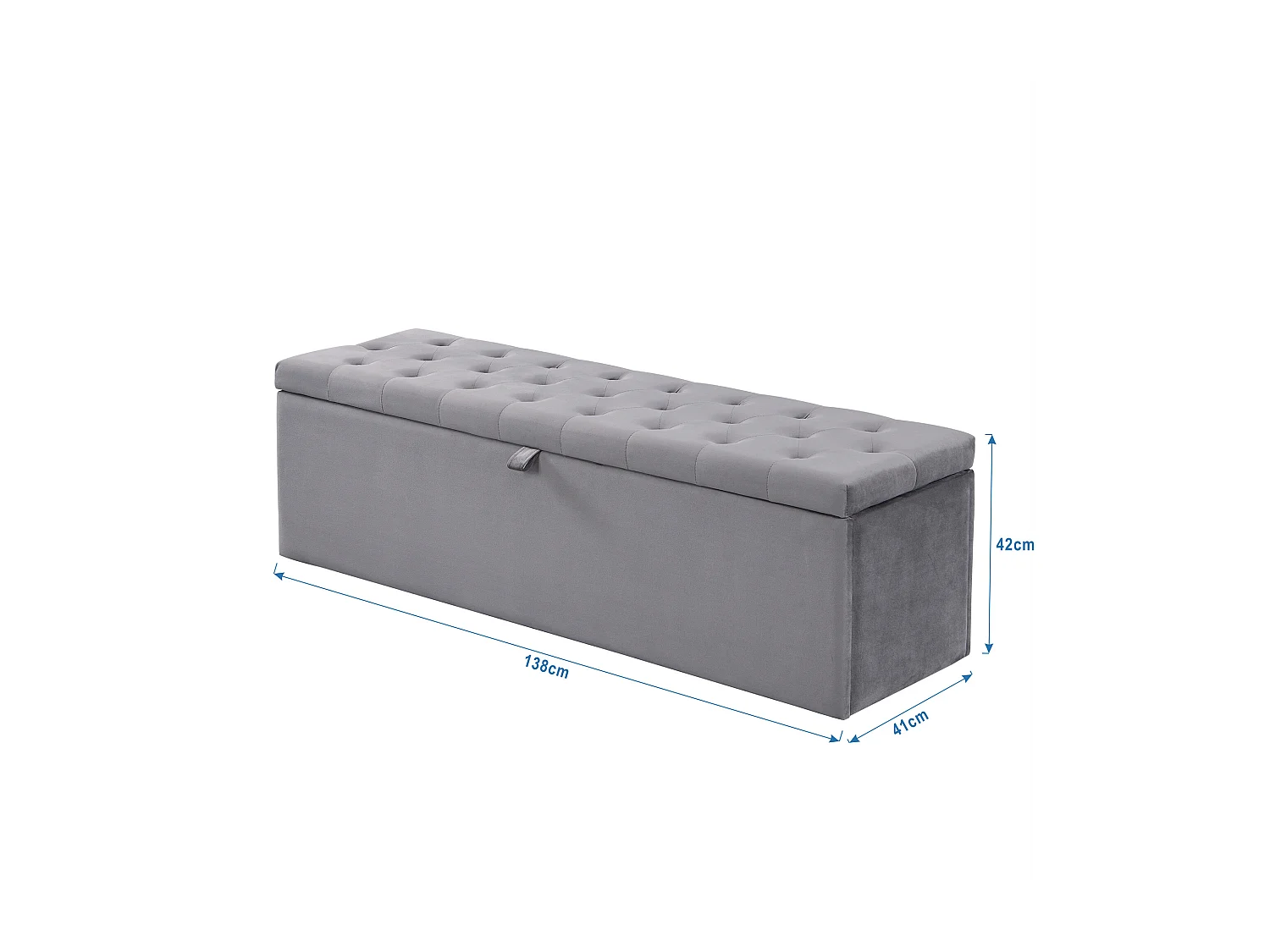 Tabouret de lit Banc rembourré Banc - gris - Sweiko