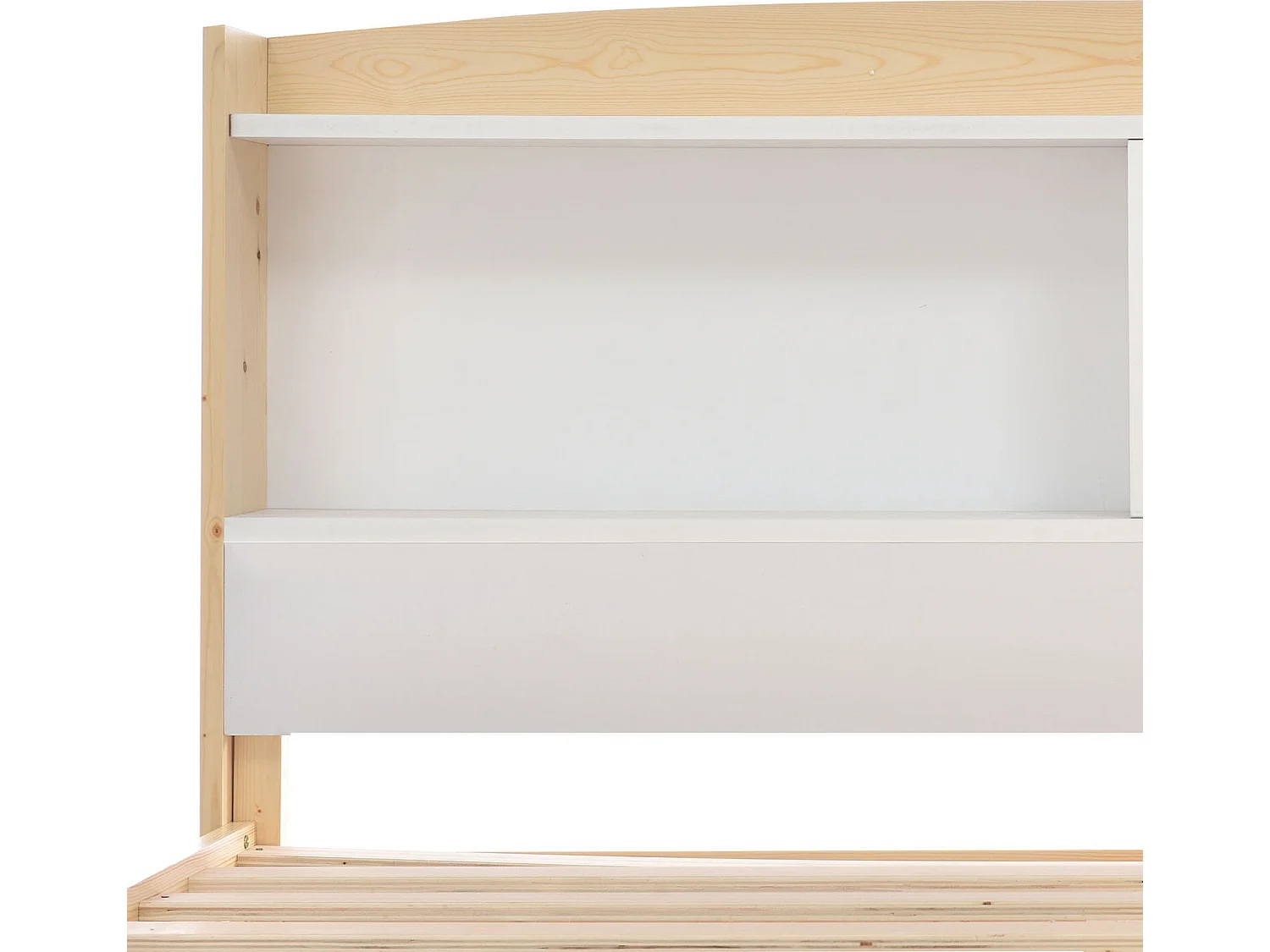 Lit avec tête de lit rangements et tiroirs - 90 x 200 cm - Blanc - Sweiko