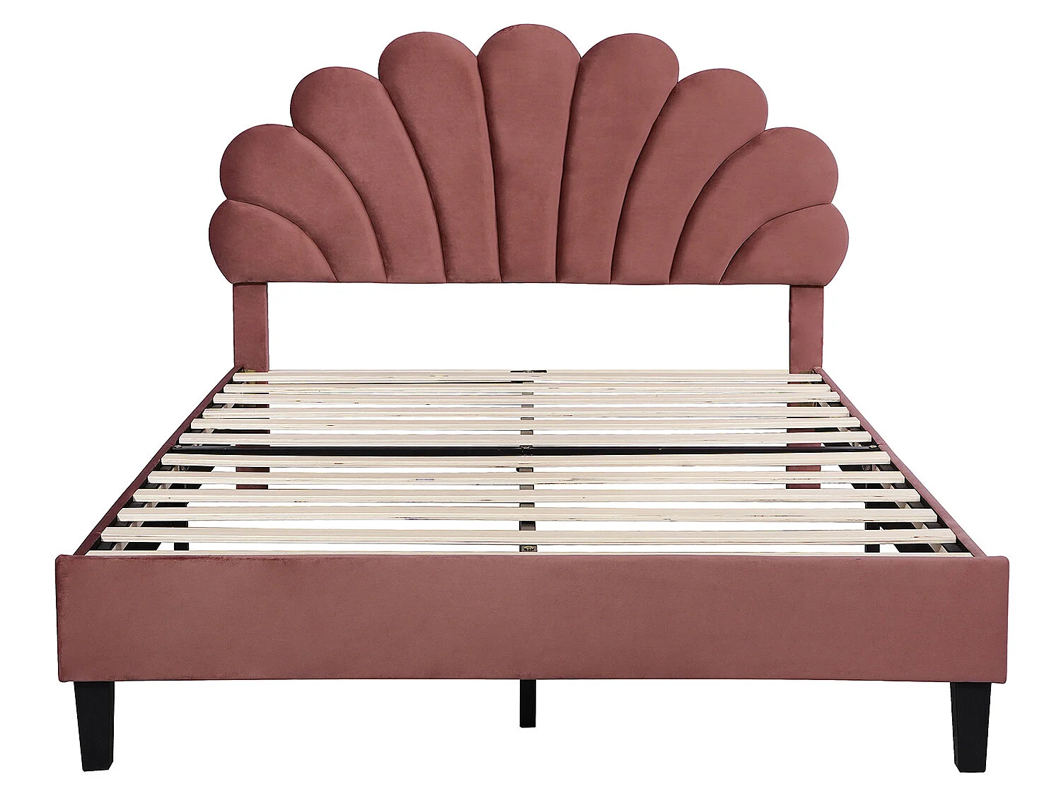 Lit adulte 140 x 200 cm avec tête de lit en velours Lit d'invité - Sweiko