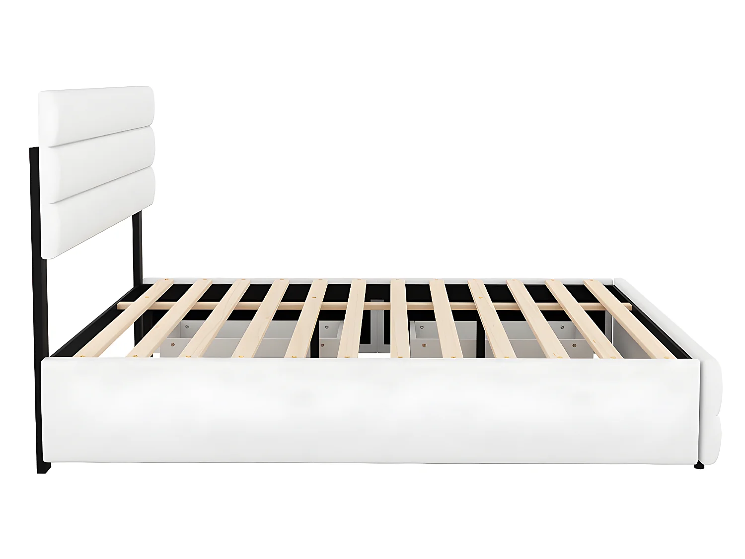 Lit avec tiroirs Lit 140 x 200 cm - Blanc - Sweiko