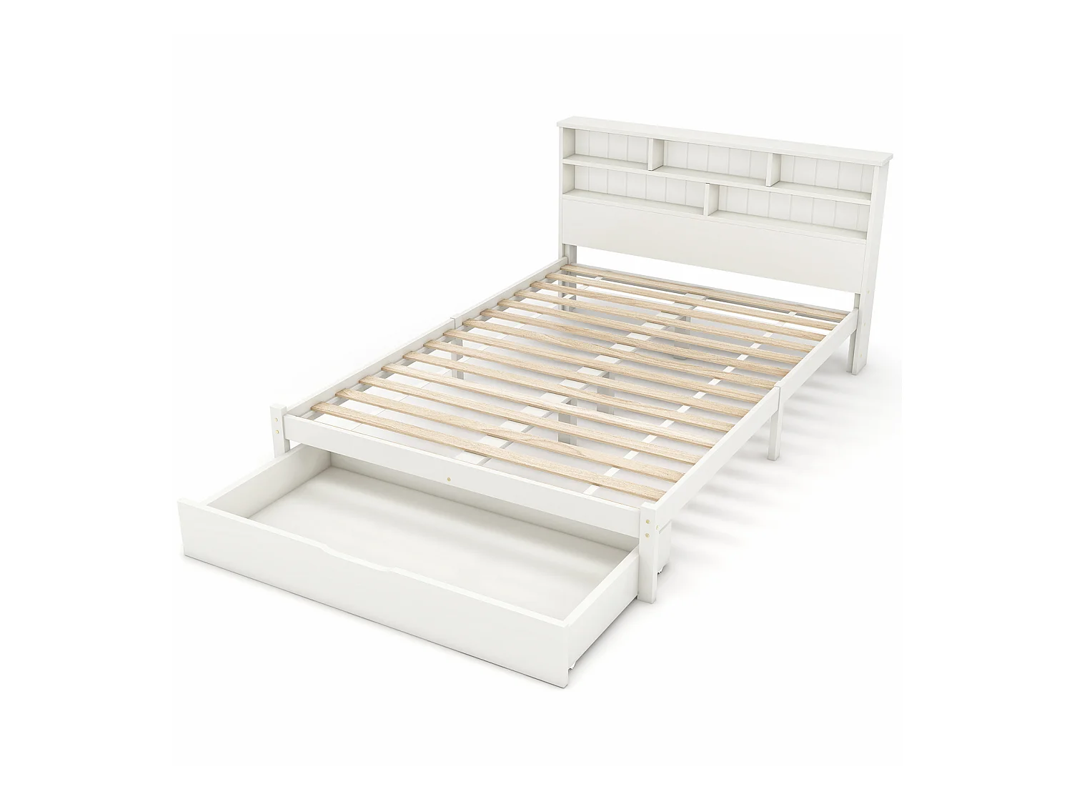 Lit avec tiroirs Lit d'enfant - 140x200cm blanc - Sweiko