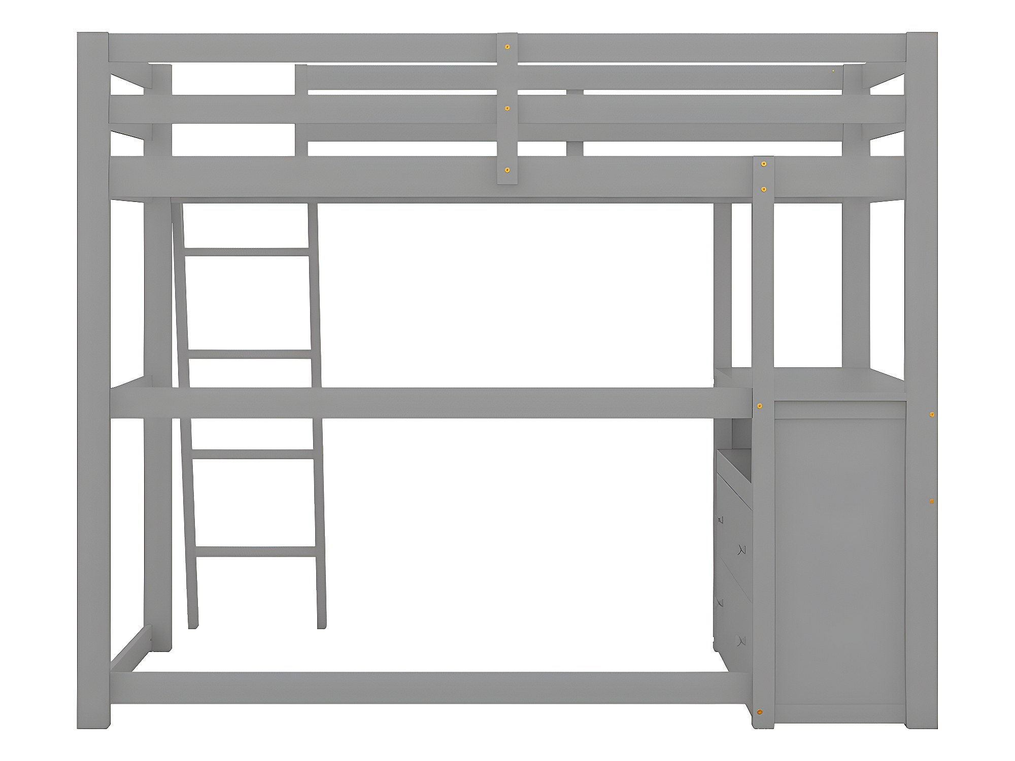 Lit Mezzanine Avec Bureau 90x200 Cm, Bois, D'occasion