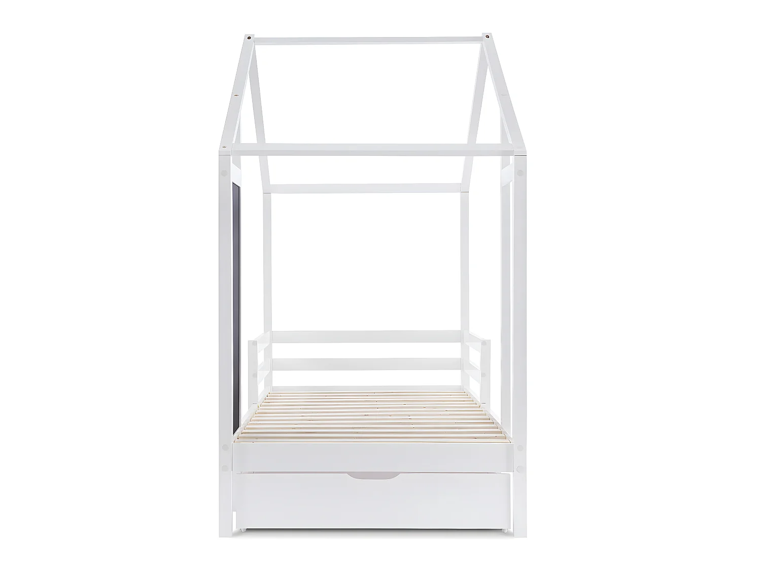 Lit gigogne cabane 2 x 90 x 200 cm - 2 tiroirs - Pin - Blanc - Sweiko