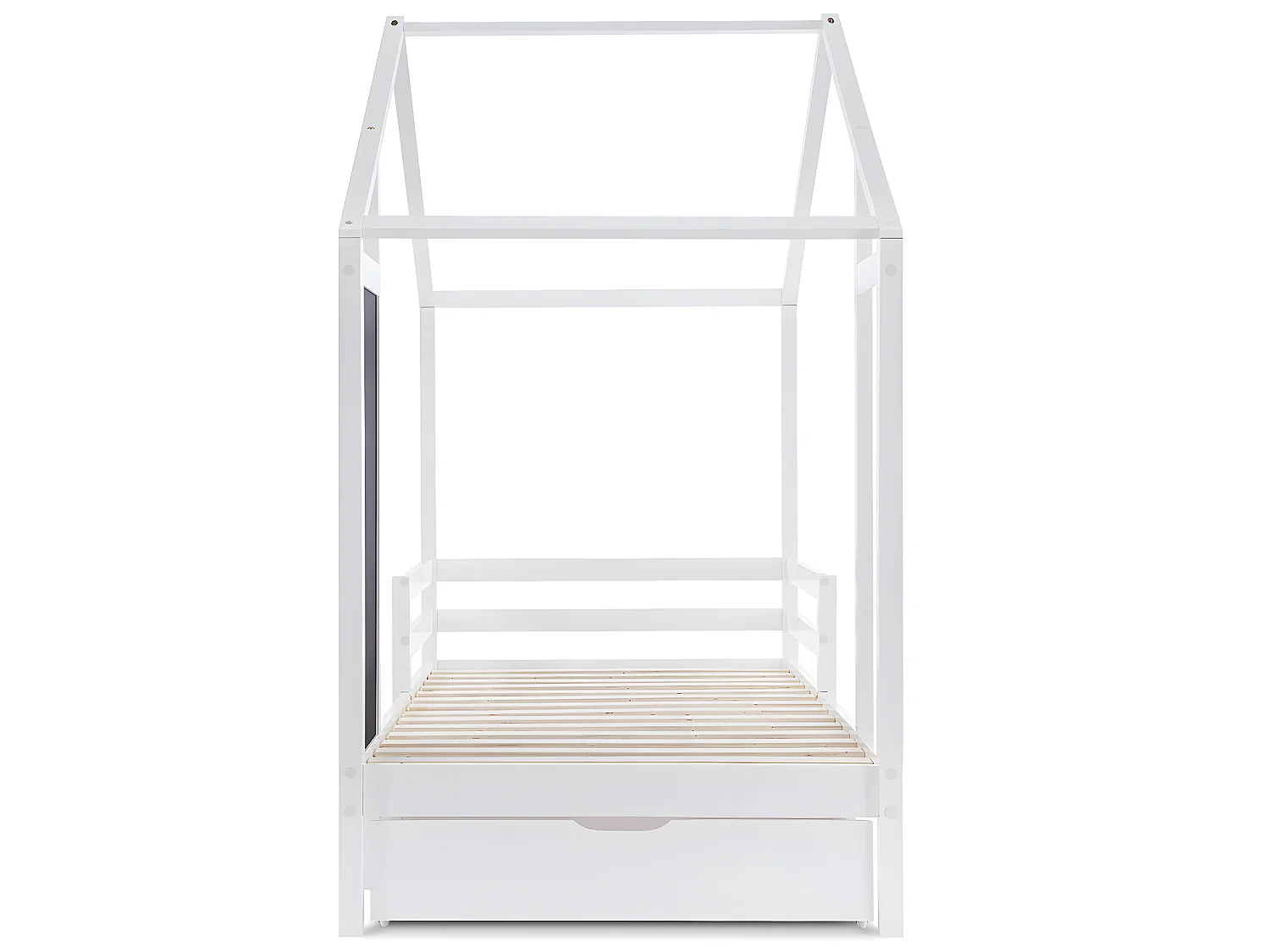 Lit gigogne cabane 2 x 90 x 200 cm - 2 tiroirs - Pin - Blanc - Sweiko