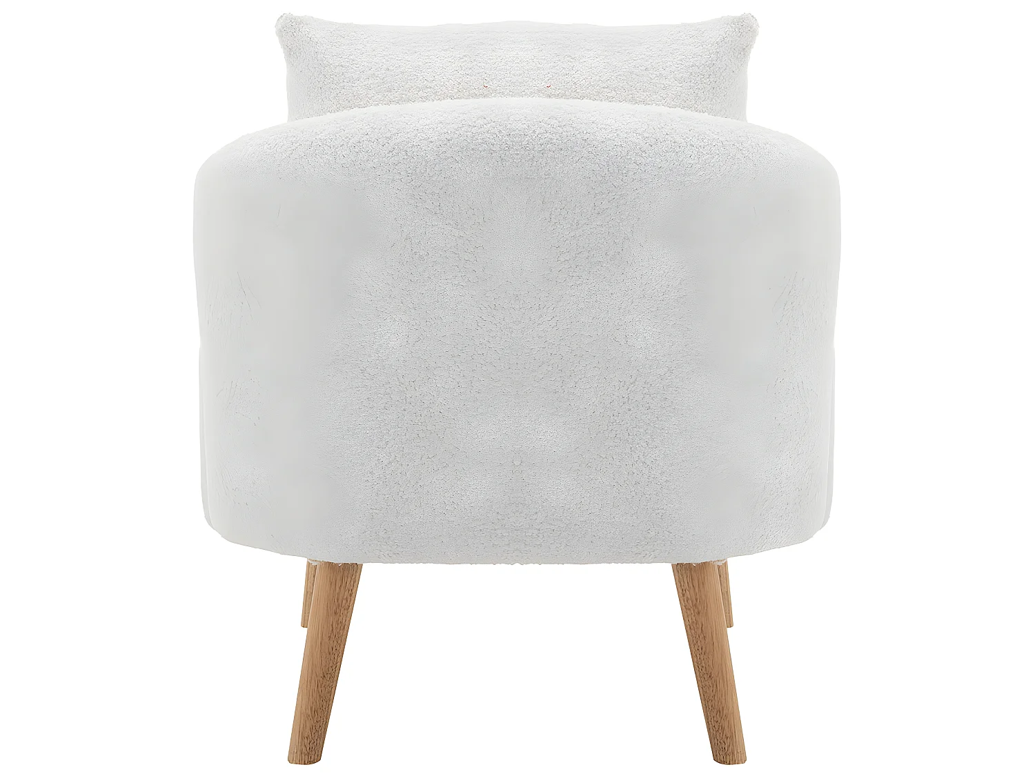 Fauteuil tissu en Teddy - pieds dorés en métal - Blanc - Sweiko