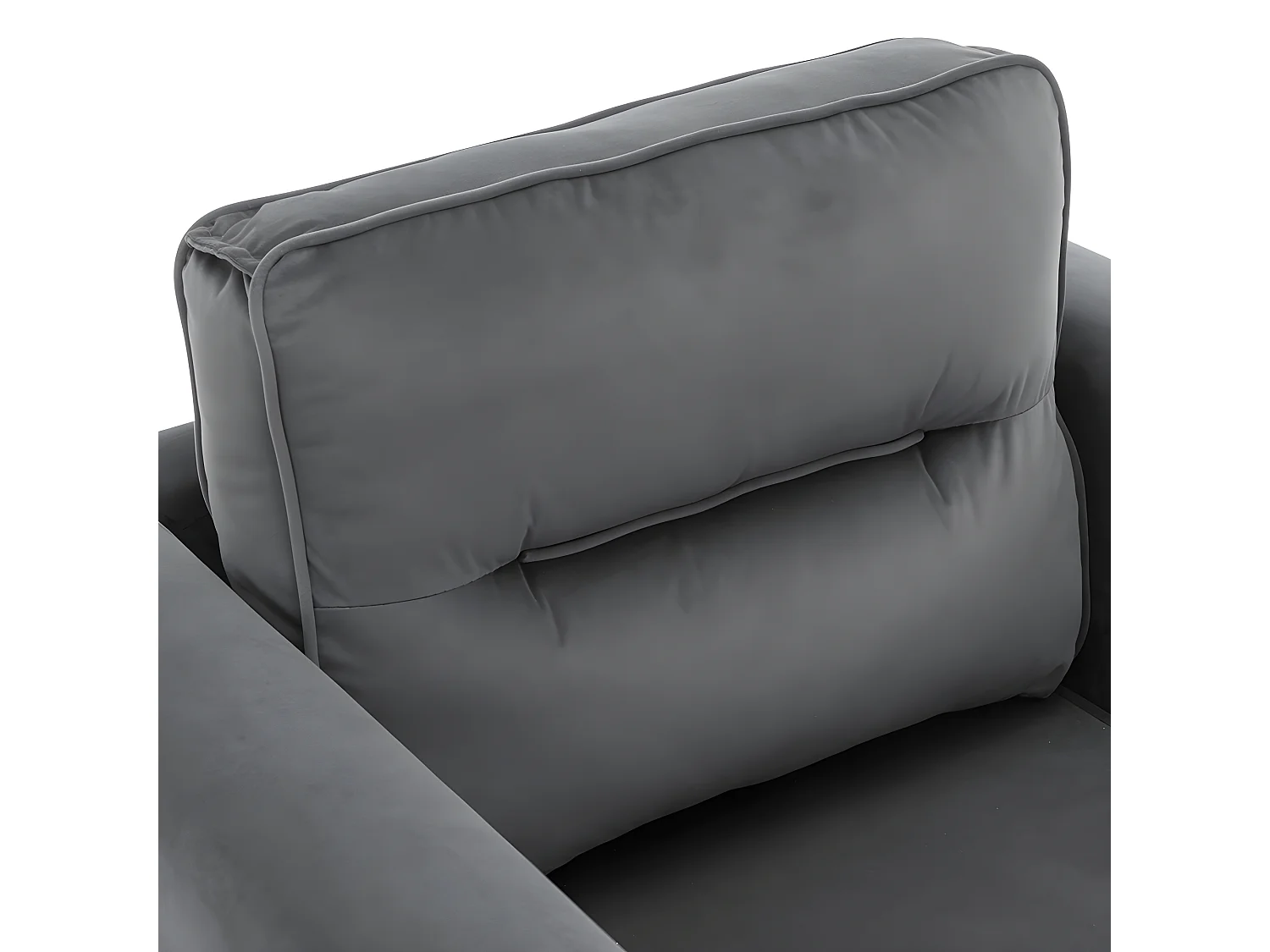 Fauteuil tissu en Velours - pieds dorés en métal - Gris - Sweiko