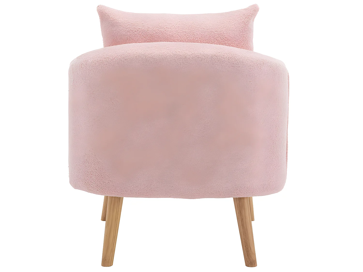 Fauteuil tissu en Teddy - pieds dorés en métal - Rose - Sweiko