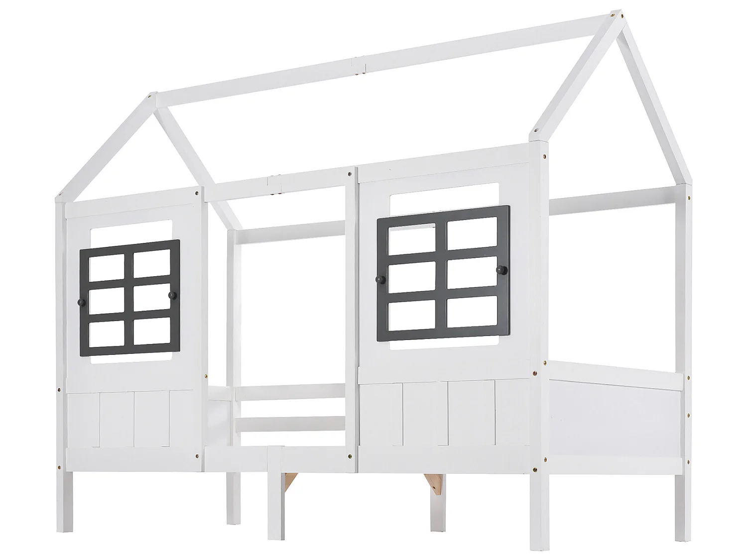 Lit cabane avec tiroir - 90 x 200 cm - Pin - Blanc - Sweiko