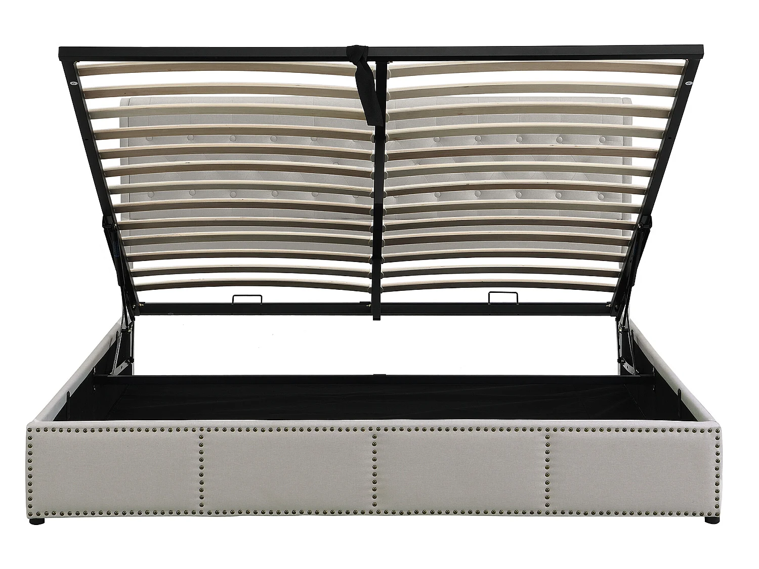 Lit coffre Lit 160 x 200 cm Lit rembourré - gris clair - Sweiko