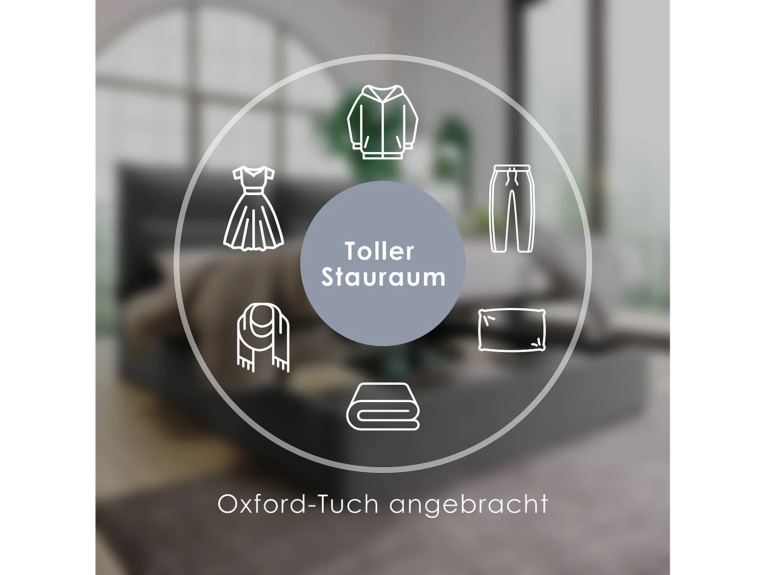 Lit coffre - 140x200cm - avec grand espace de rangement - noir - Sweiko