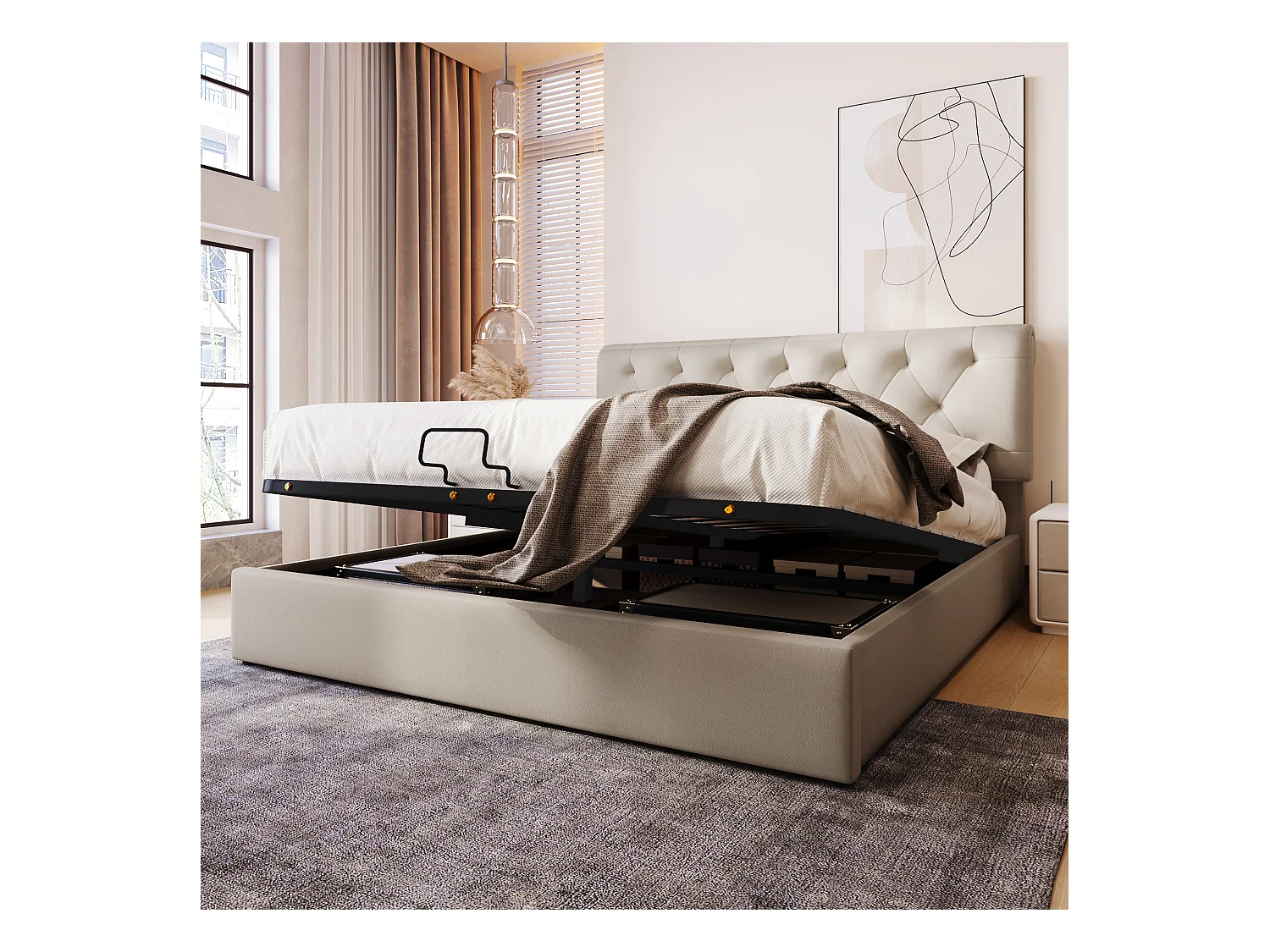 Lit coffre - avec rangement Pas de matelas 140x200cm - Sweiko