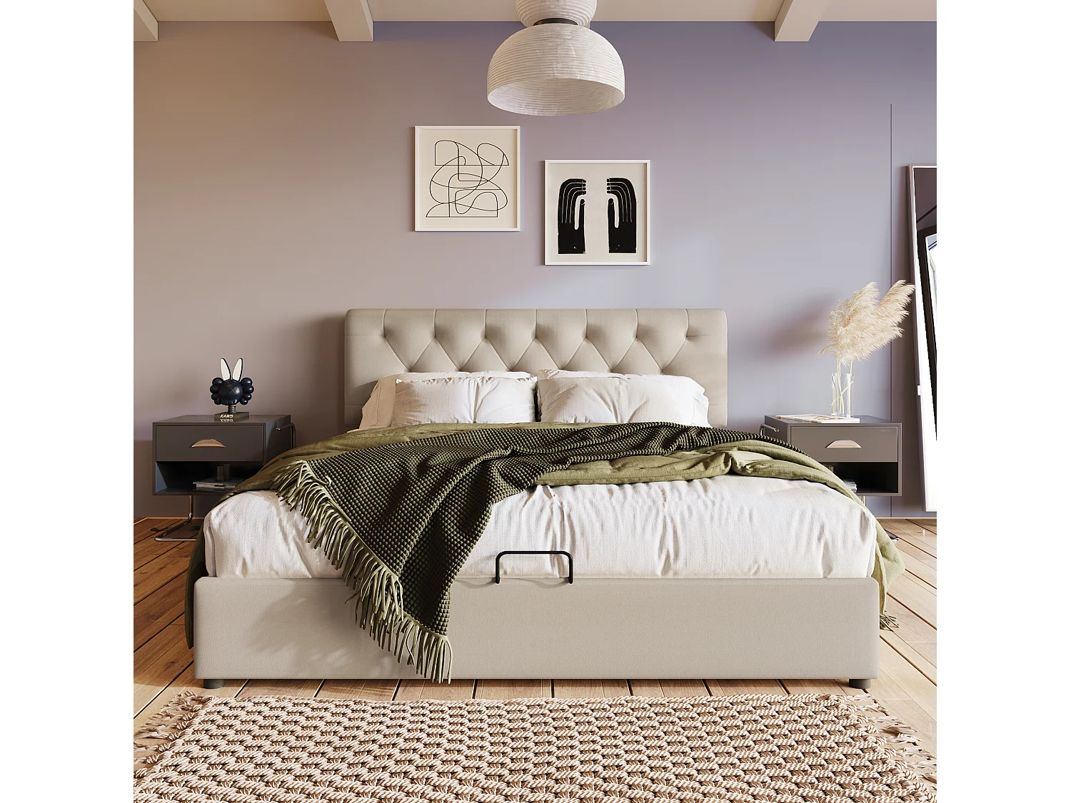 Lit coffre - avec rangement Pas de matelas 140x200cm - Sweiko