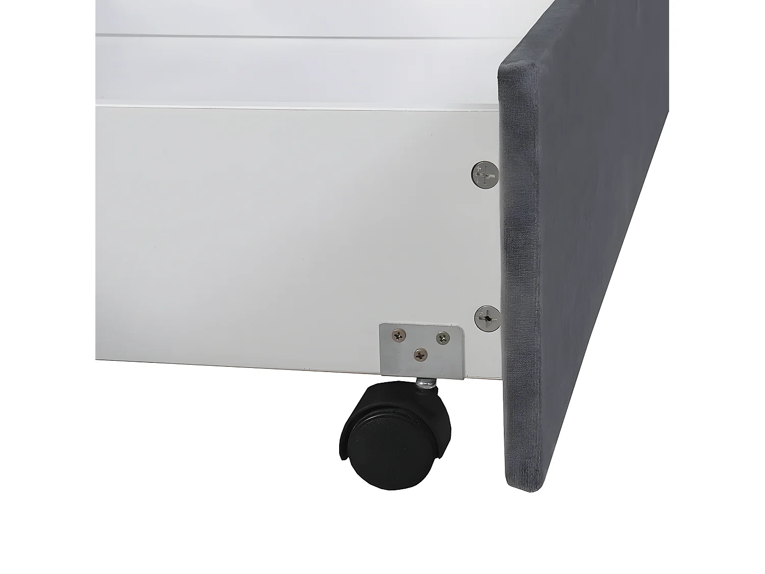 Lit coffre - 160 x 200 cm - avec sommier à lattes relevable - Gris - Sweiko