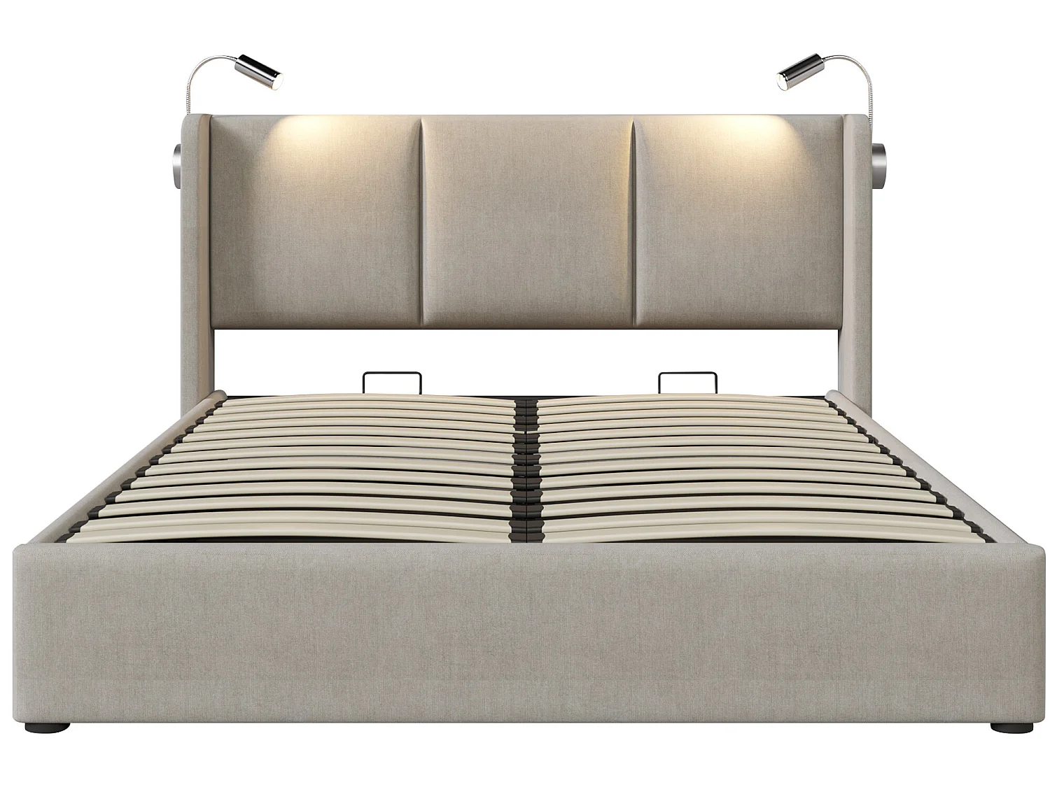 Lit coffre lit de rangement tiroirs cadre de lit - 160x200 cm Beige clair - Sweiko