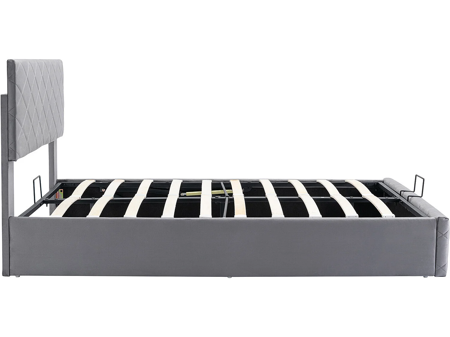 Lit coffre - 140x200cm - Velours - gris- Sweiko