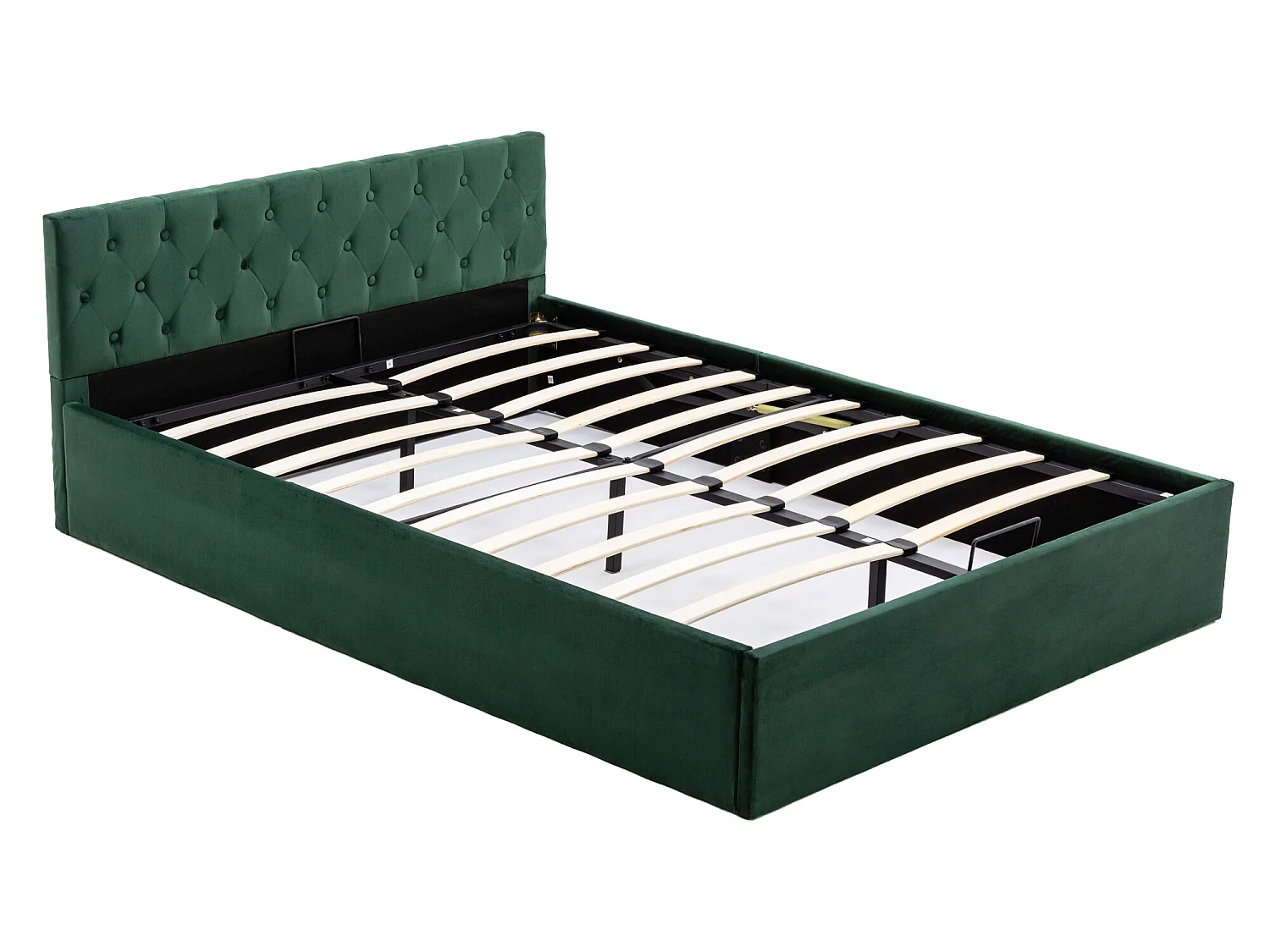 Lit coffre 140 x 200 cm - avec espace de rangement - Vert - Sweiko