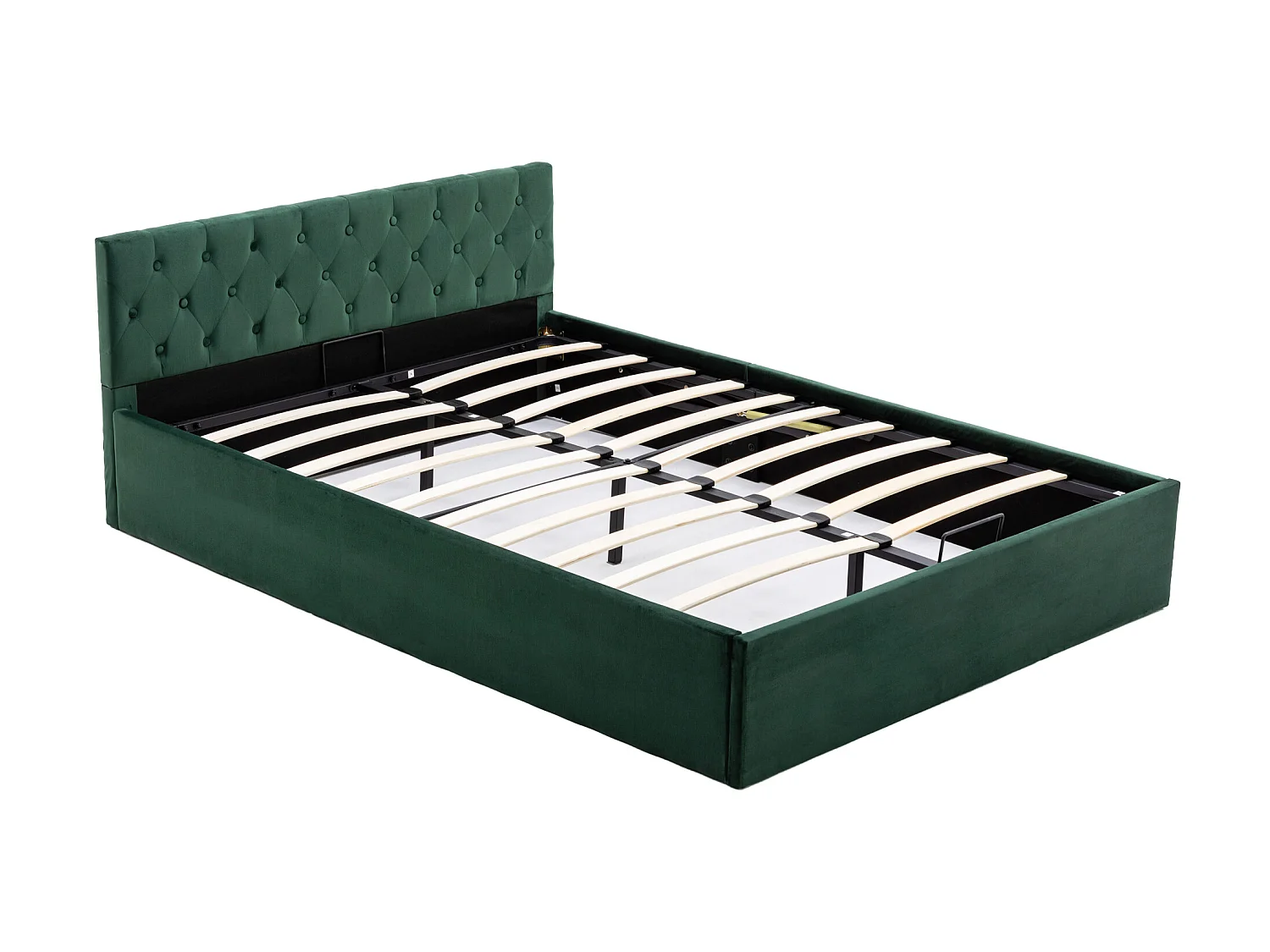Lit coffre 140 x 200 cm - avec espace de rangement - Vert - Sweiko