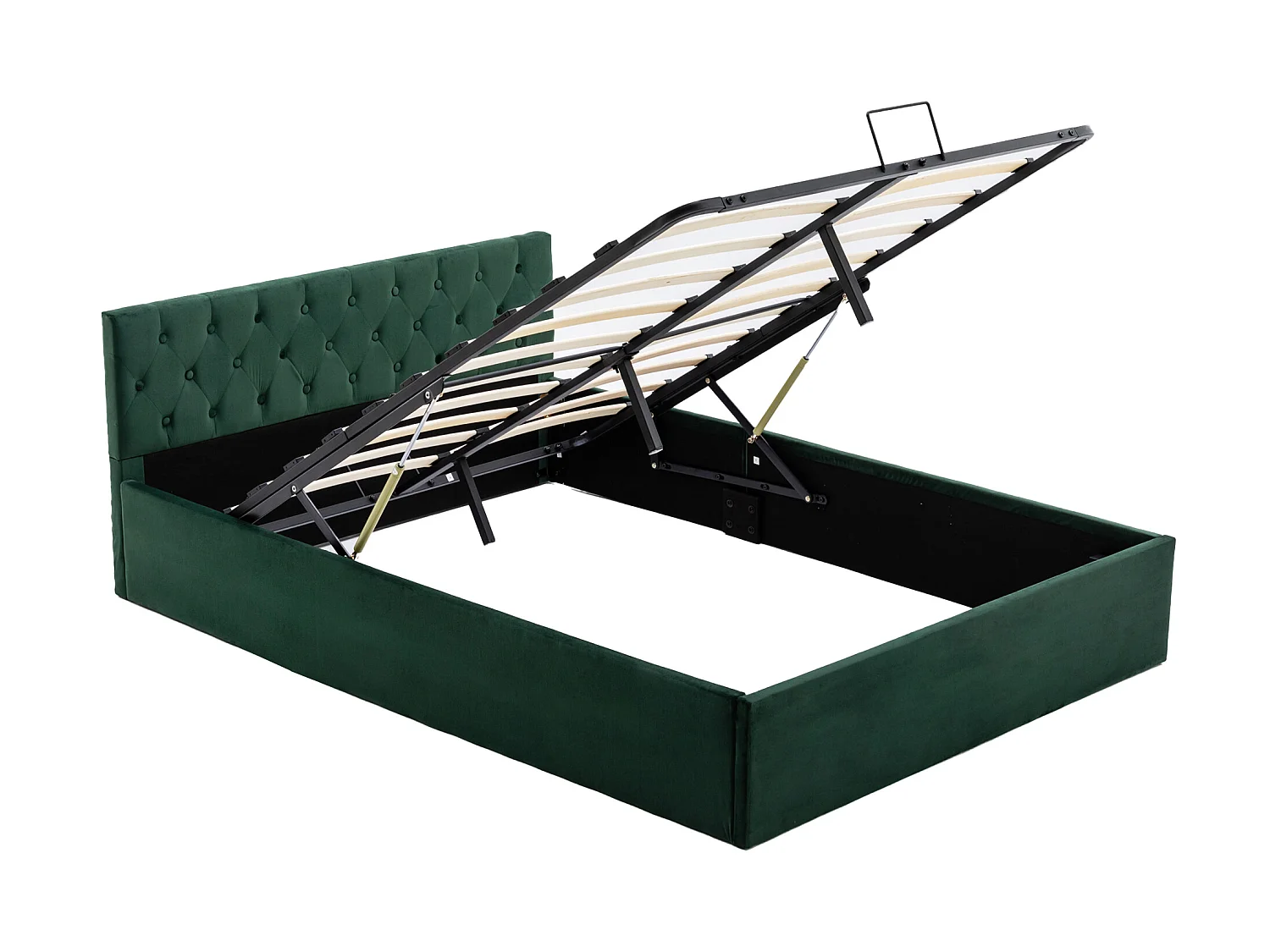 Lit coffre 140 x 200 cm - avec espace de rangement - Vert - Sweiko