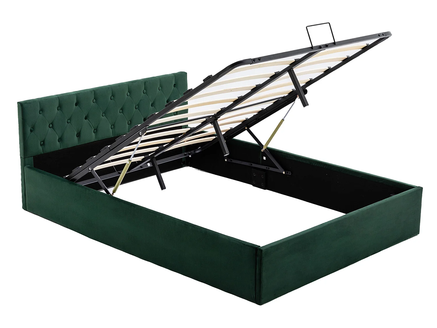Lit coffre 140 x 200 cm - avec espace de rangement - Vert - Sweiko