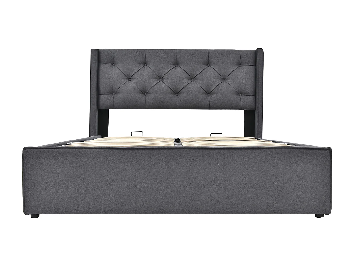 Lit coffre Hydraulique Lit - espace de rangement - Gris - 160x200 cm - Sweiko