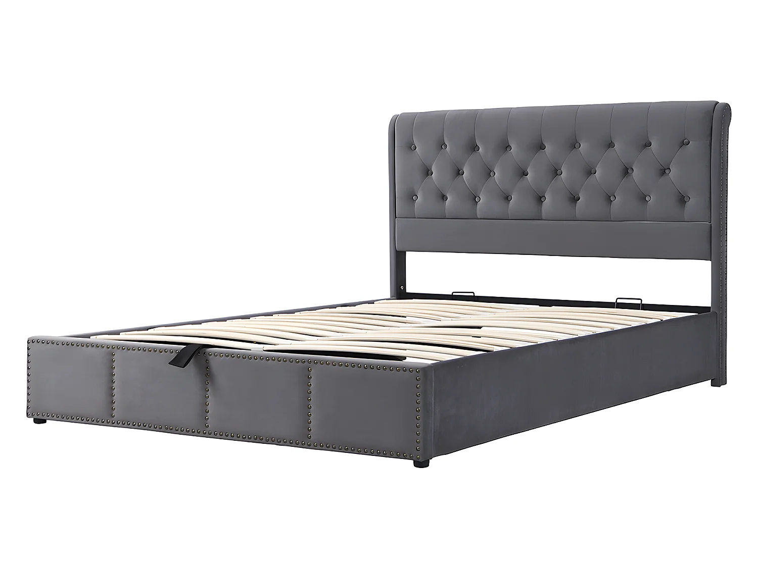 Lit coffre Lit 140 x 200 cm Lit rembourré - gris - Sweiko