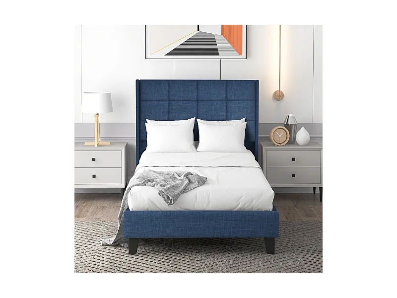 Lit coffre - 140x200cm - avec grand espace de rangement, noir - Sweiko