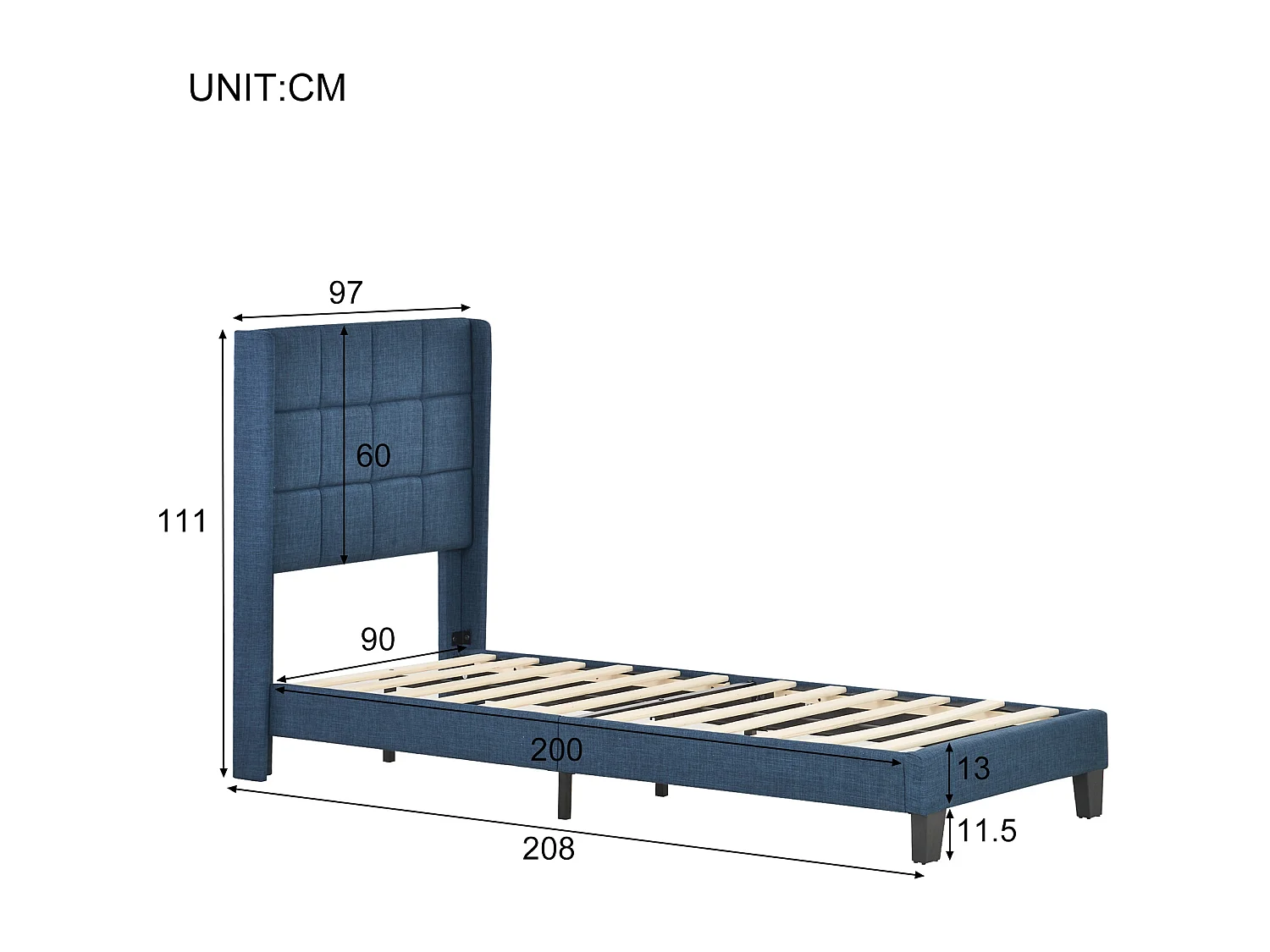 Lit coffre - 140x200cm - avec grand espace de rangement, noir - Sweiko