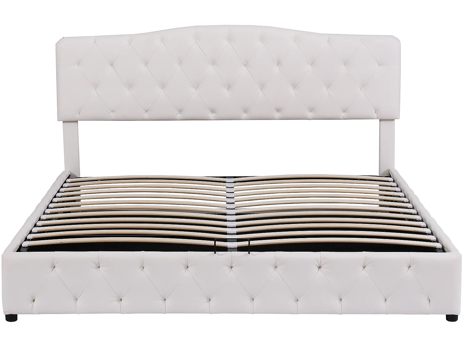 Lit coffre Lit rembourré 180x200 - PU blanc - Sweiko