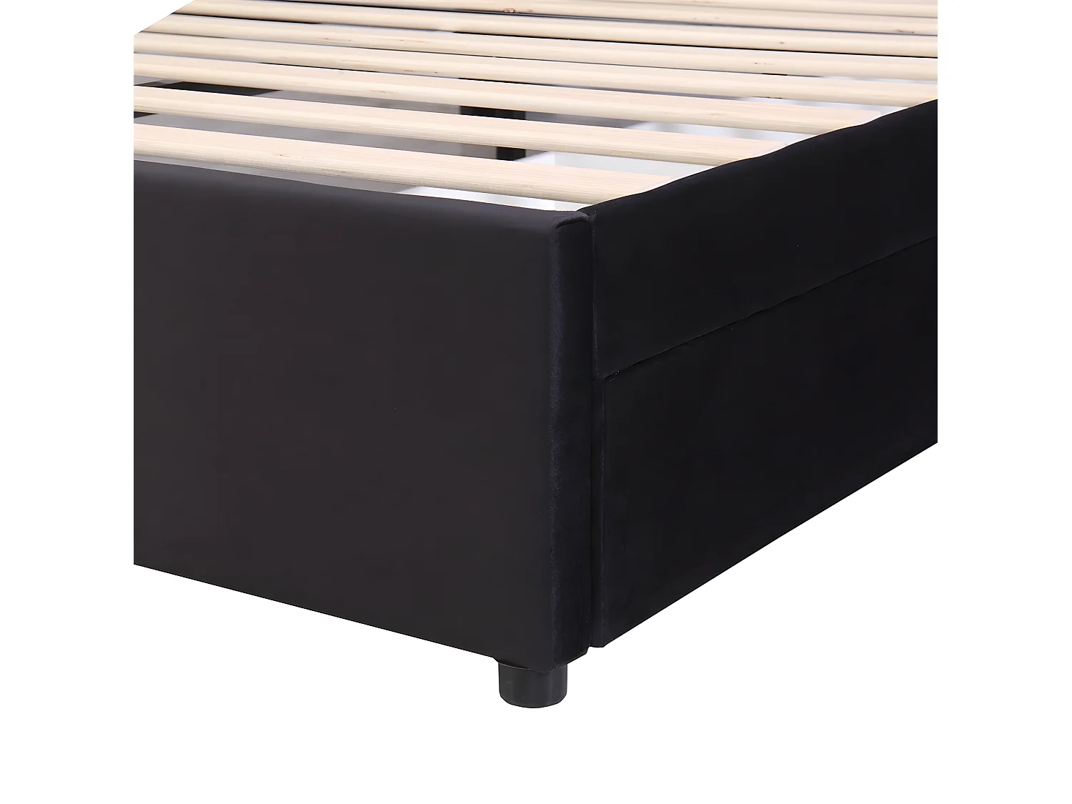 Lit coffre - 160 x 200 cm - avec sommier à lattes relevable - Gris - Sweiko