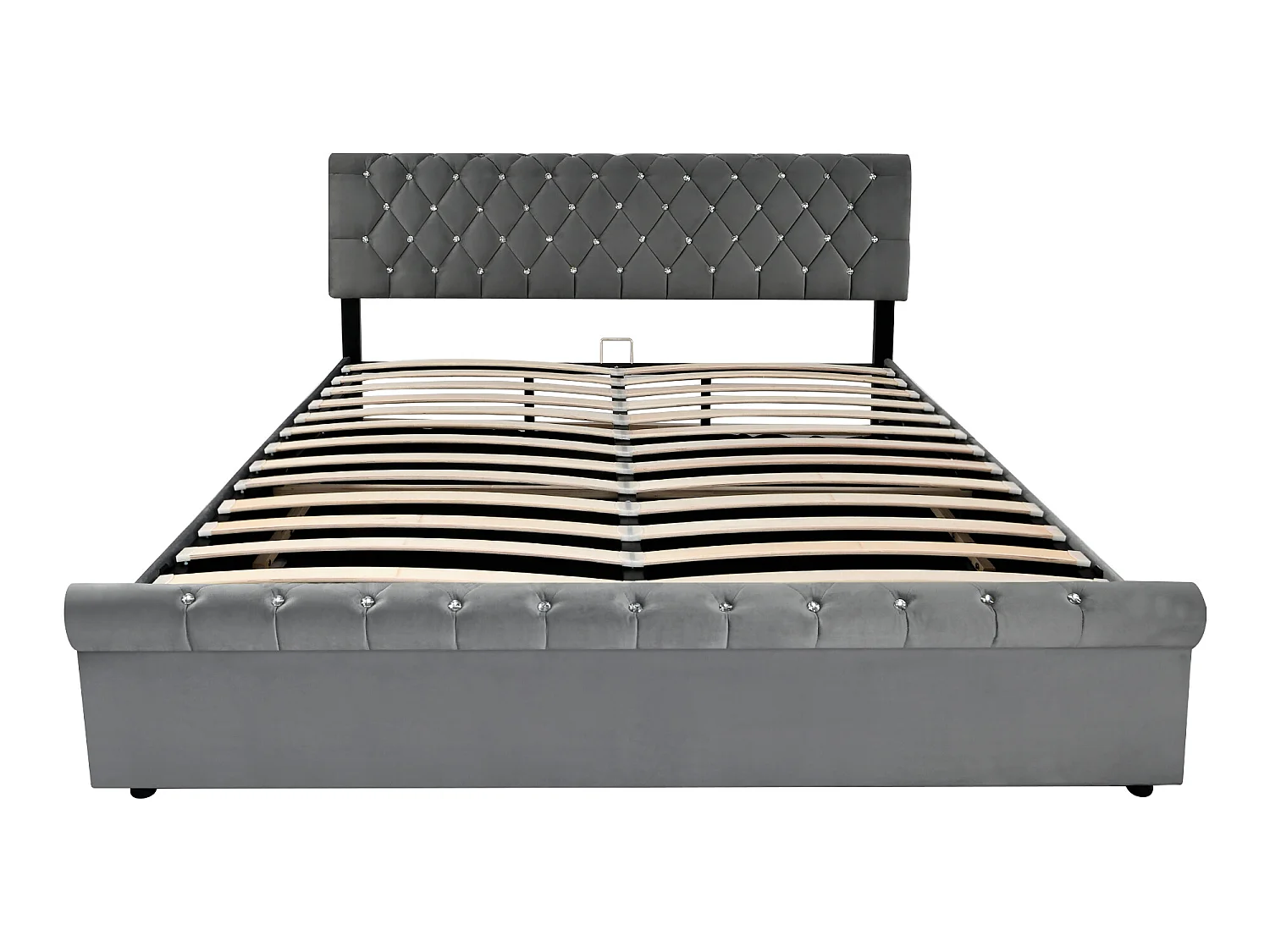 Lit coffre Lit pour adolescents - gris 180x200 avec sommier à lattes et tête de lit - Sweiko