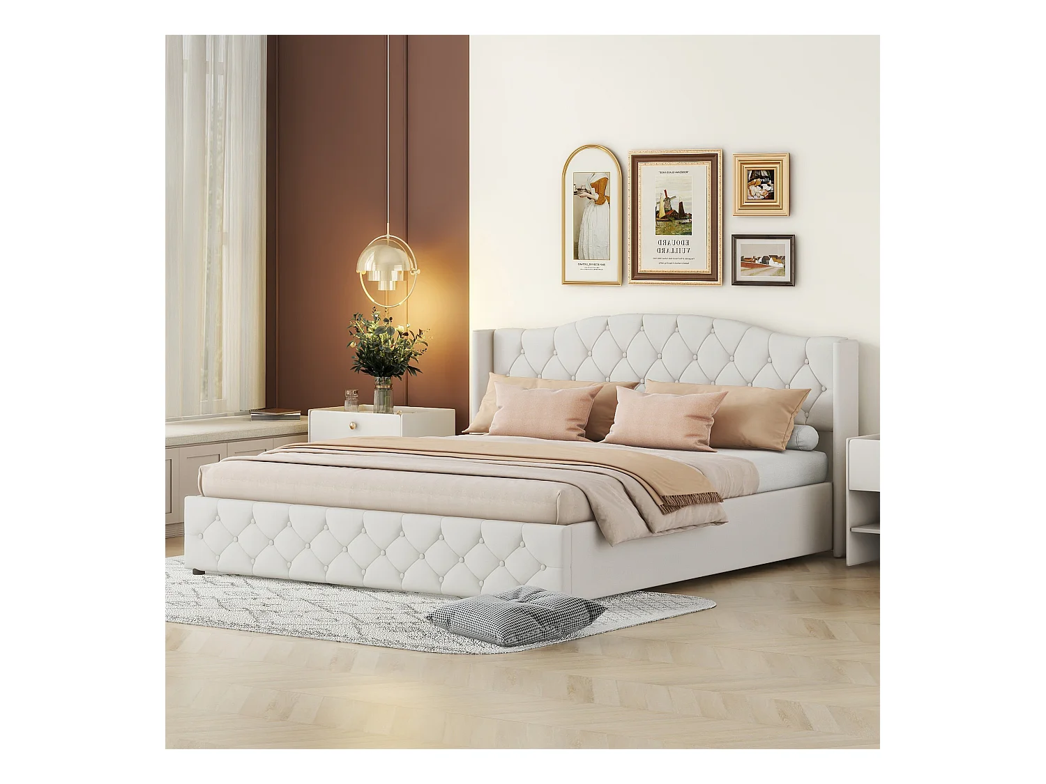 Lit coffre Lit 180 x 200 cm - avec rangement Blanc - Sweiko
