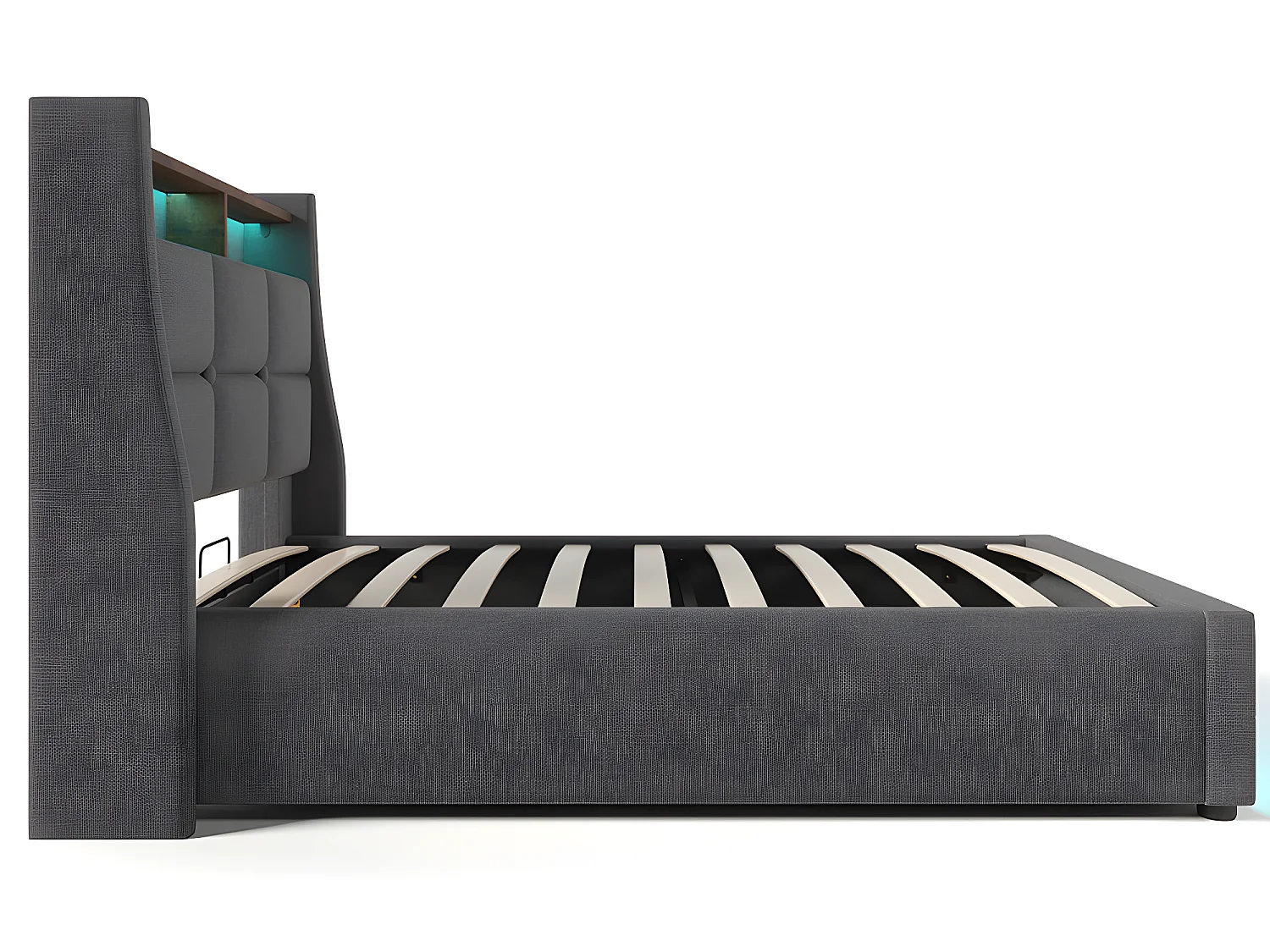 Lit coffre avec chargeur USB et LED - 160 x 200 cm - Beige - Sweiko