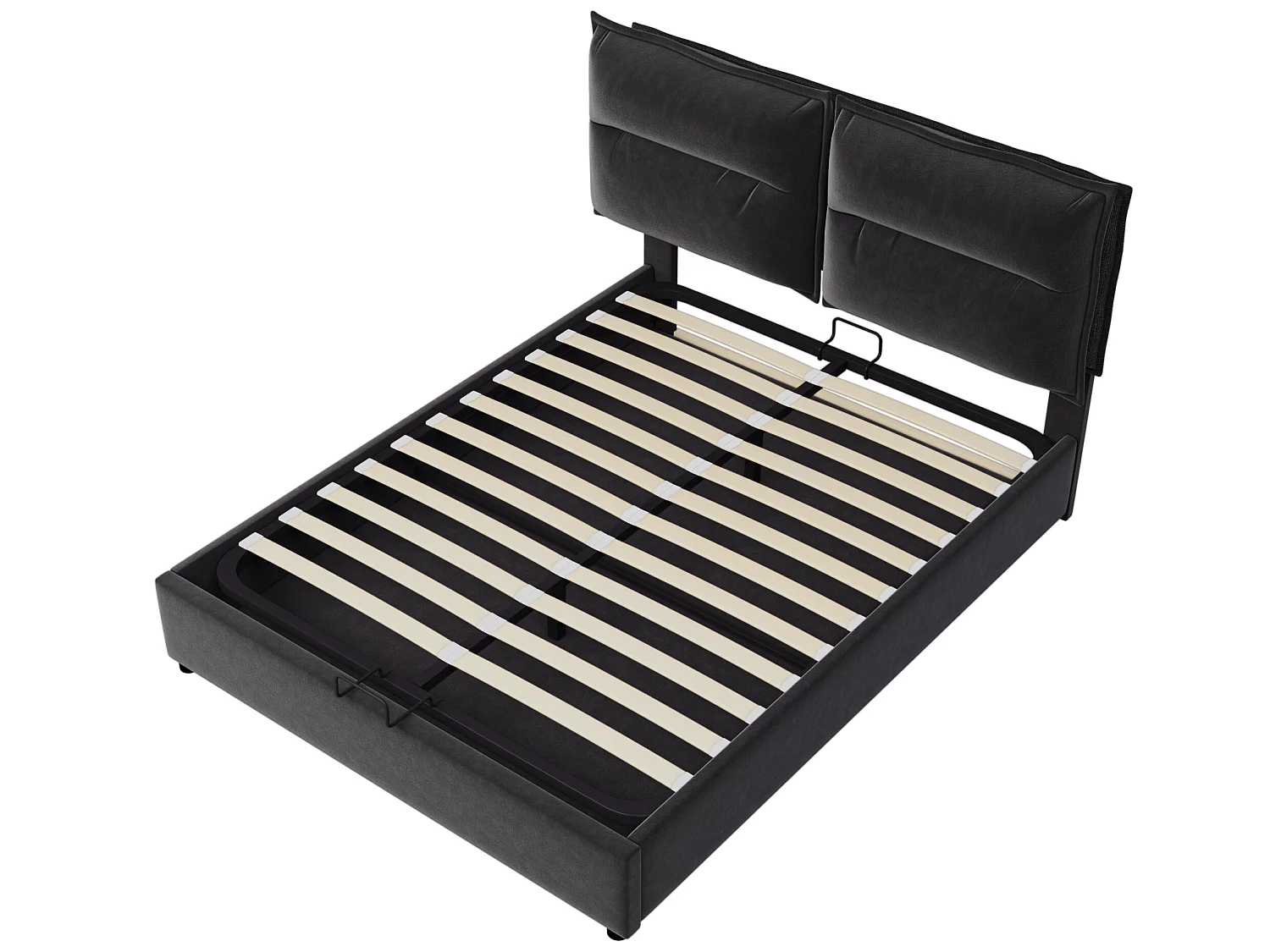 Lit coffre - 140x200cm - avec grand espace de rangement, noir - Sweiko