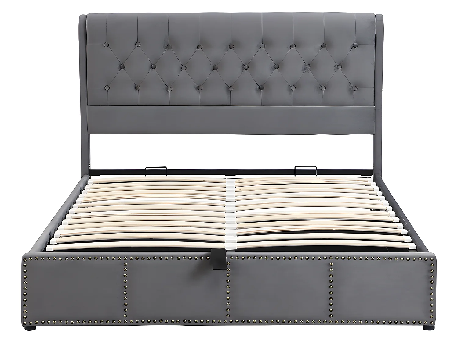 Lit coffre Lit 140 x 200 cm Lit rembourré - gris- Sweiko