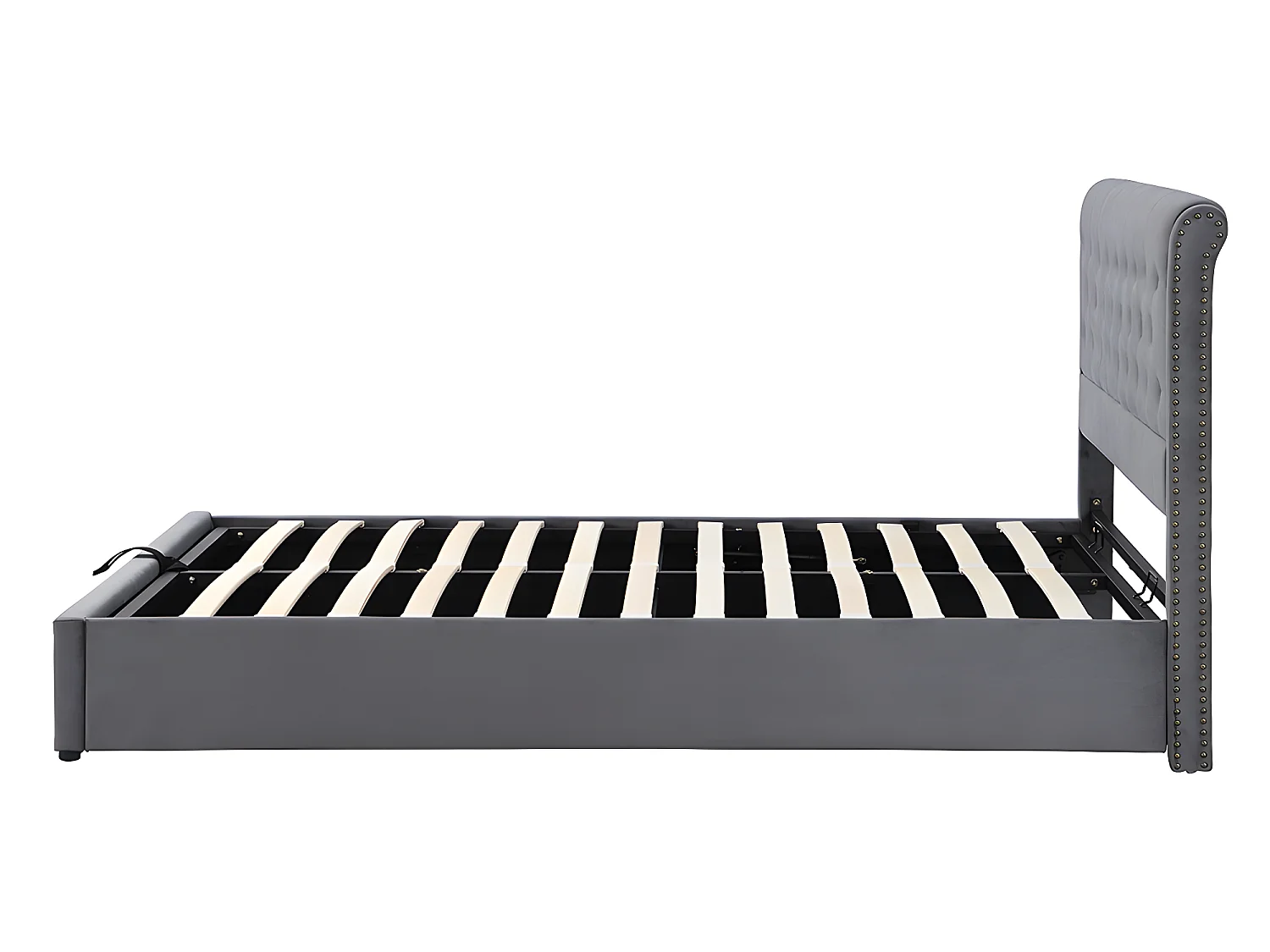 Lit coffre Lit 140 x 200 cm Lit rembourré - gris- Sweiko