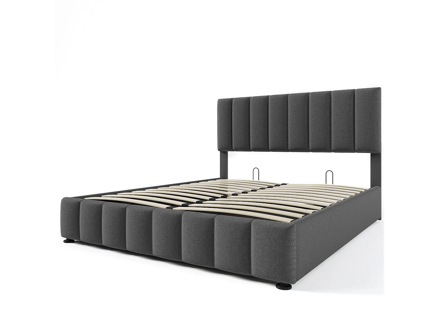 Lit coffre 140x200cm Tête de lit réglable Cadre métallique Sommier - Sweiko