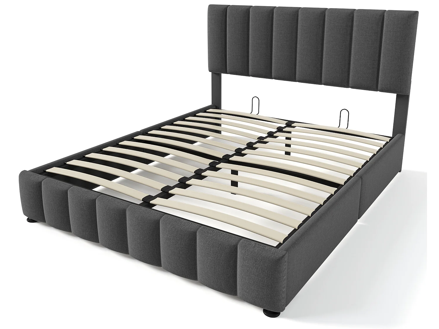 Lit coffre 140x200cm Tête de lit réglable Cadre métallique Sommier - Sweiko