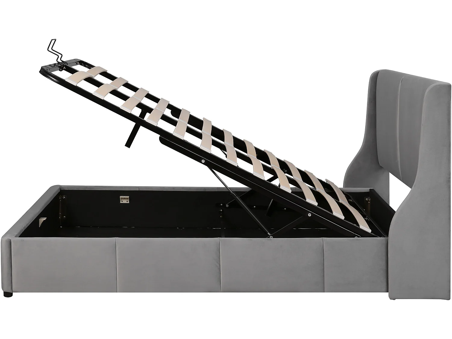 Lit coffre - lit fonctionnel hydraulique 140 x 200 gris - Sweiko